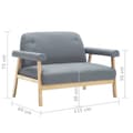 Miniatyrbild 8 av 8: Soffa 2-sits tyg ljusgrå