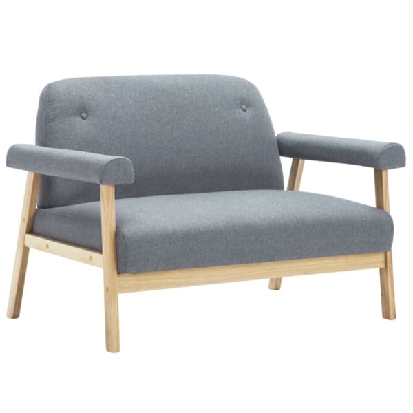 Soffa 2-sits tyg ljusgrå