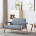 Miniatyrbild 1 av 8: Soffa 2-sits tyg ljusgrå