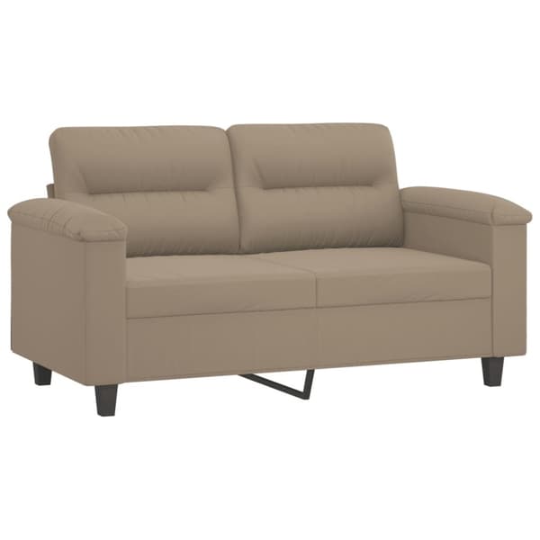 2-sitssoffa med prydnadskuddar taupe 120 cm mikrofibertyg