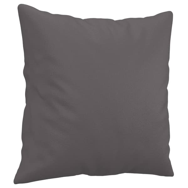 2-sits soffa med prydnadskuddar grå 140 cm konstläder