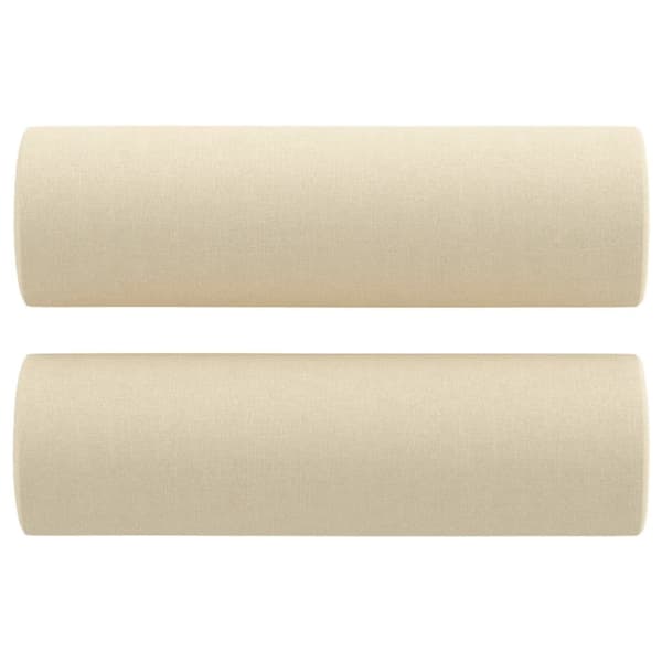 3-personers sofa med pyntepuder 180 cm stof cremefarvet