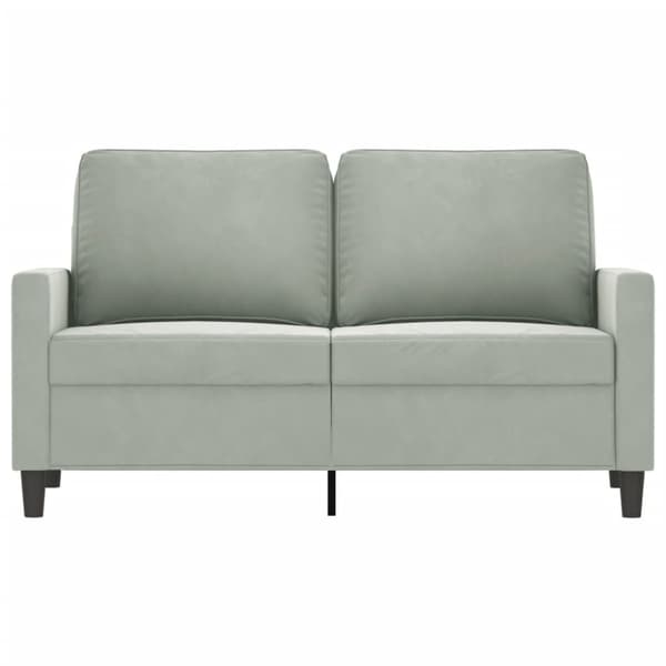 2-istuttava sohva, vaaleanharmaa, 120 cm, verhoiltu sametilla
