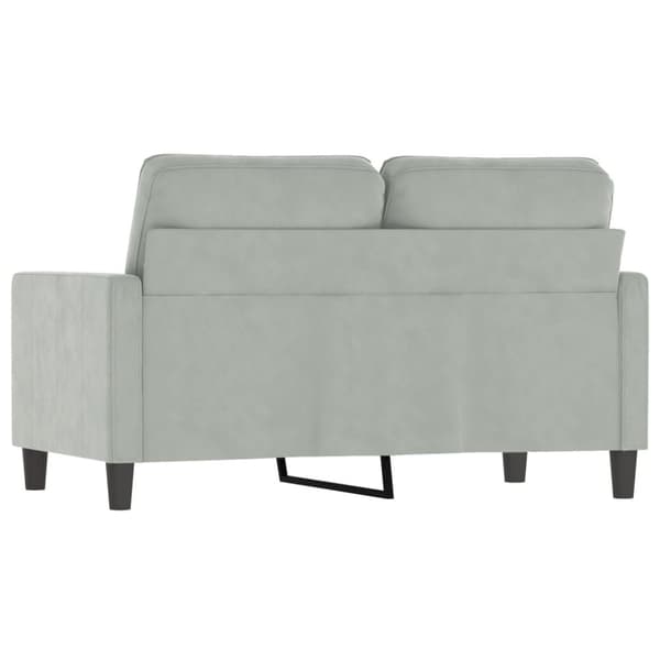 2-istuttava sohva, vaaleanharmaa, 120 cm, verhoiltu sametilla
