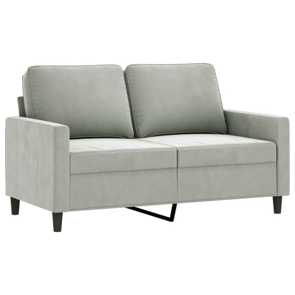 2-istuttava sohva, vaaleanharmaa, 120 cm, verhoiltu sametilla