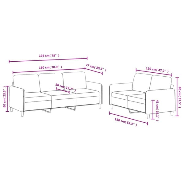 sofasæt 2 dele velour sort
