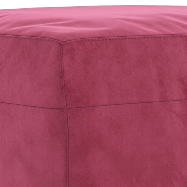 sofasæt 2 dele med hynder velour vinrød