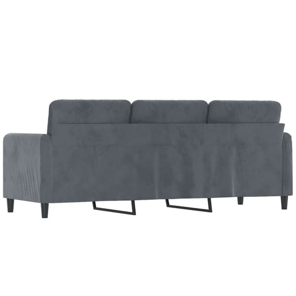 3-sitssoffa mörkgrå 180 cm sammet