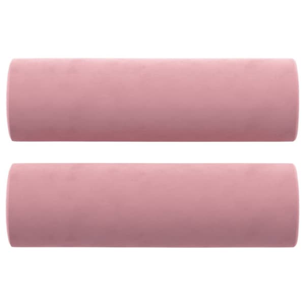 2-personers sofa med pyntepuder 120 cm velour pink
