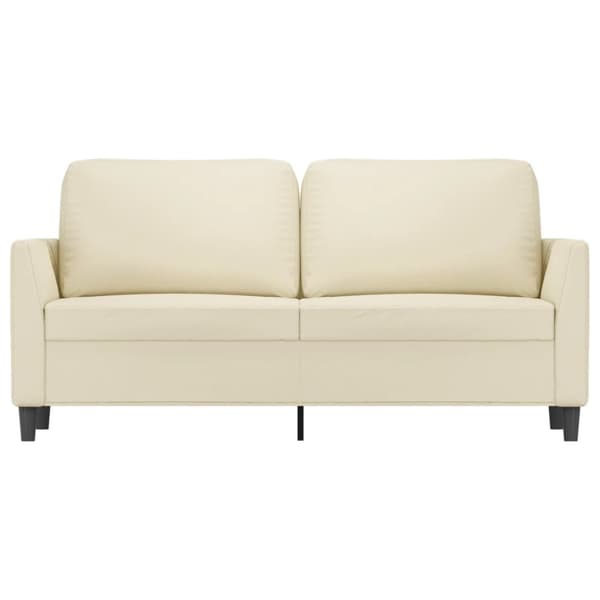 2-personers sofa 140 cm kunstlæder cremefarvet
