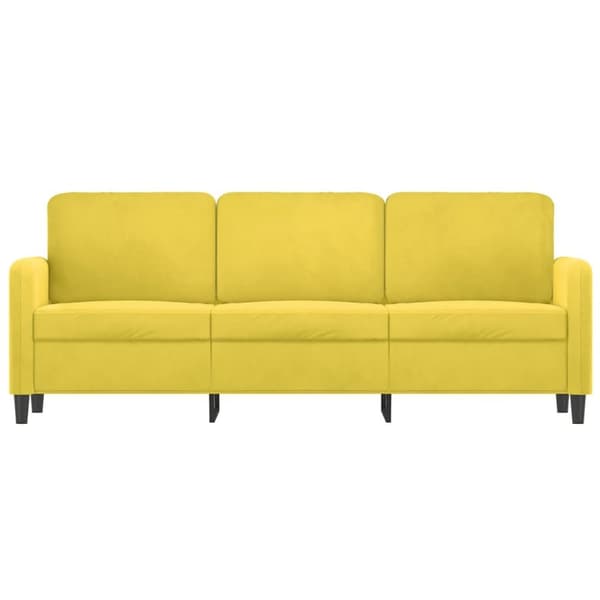 3-personers sofa 180 cm velour gul
