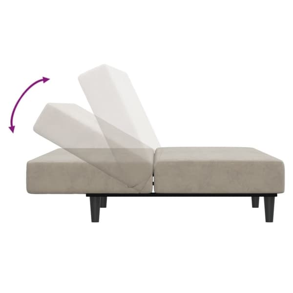 vidaXL 2-personers sovesofa fløjl lysegrå