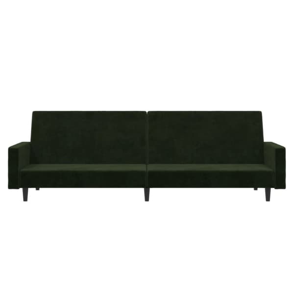 vidaXL Bäddsoffa 2-sits mörkgrön sammet