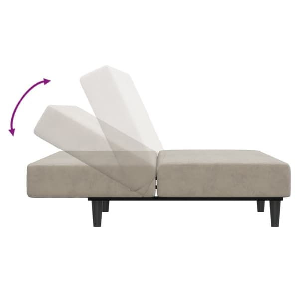 vidaXL Bäddsoffa 2-sits ljusgrå sammet