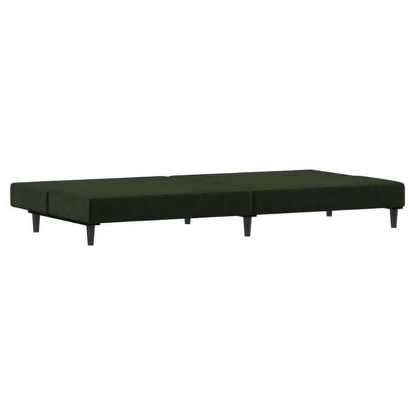 vidaXL Bäddsoffa 2-sits mörkgrön sammet