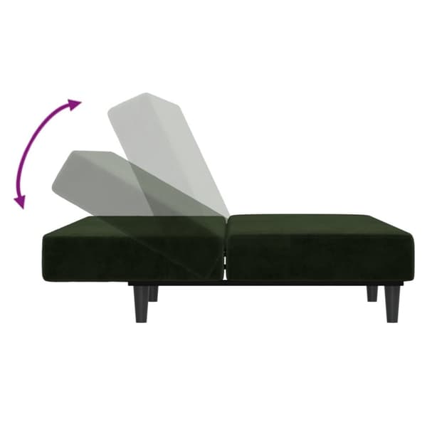 vidaXL Bäddsoffa 2-sits mörkgrön sammet