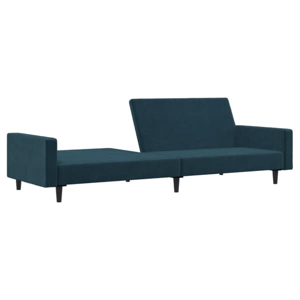 vidaXL Bäddsoffa 2-sits blå sammet