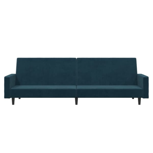 vidaXL Bäddsoffa 2-sits blå sammet
