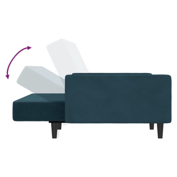 vidaXL Bäddsoffa 2-sits blå sammet