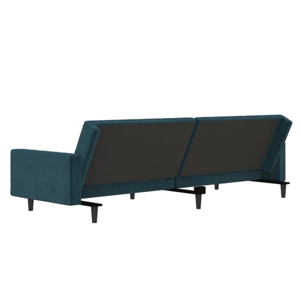 vidaXL Bäddsoffa 2-sits blå sammet