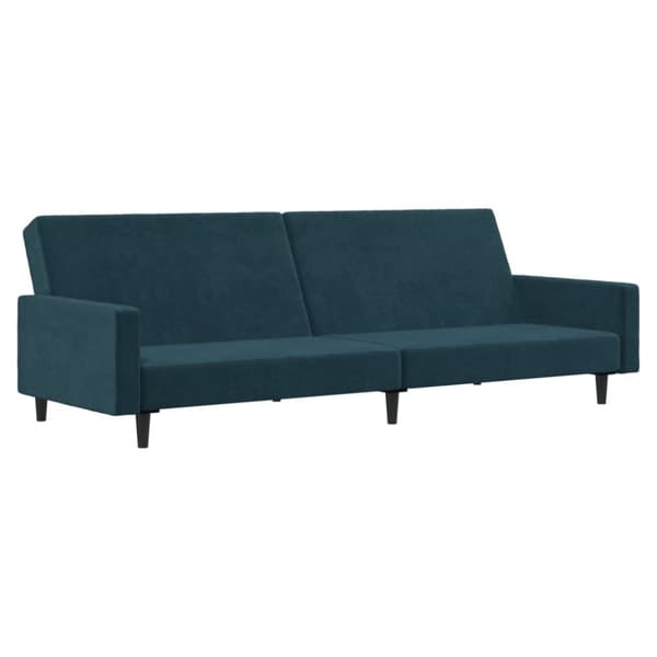 vidaXL Bäddsoffa 2-sits blå sammet