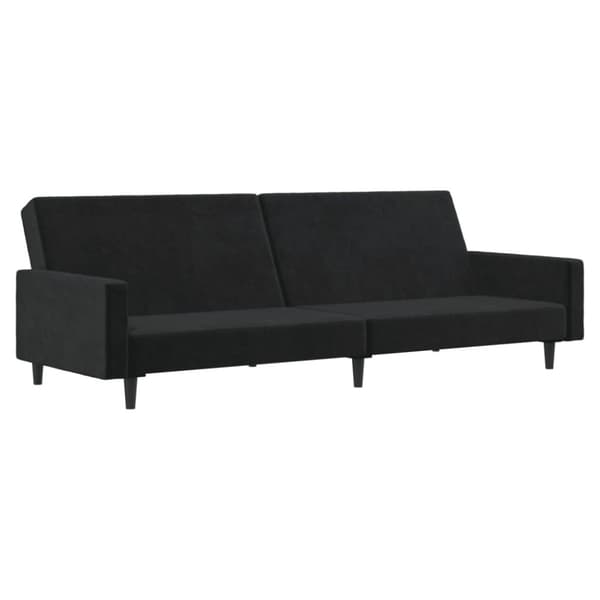 vidaXL Bäddsoffa 2-sits svart sammet