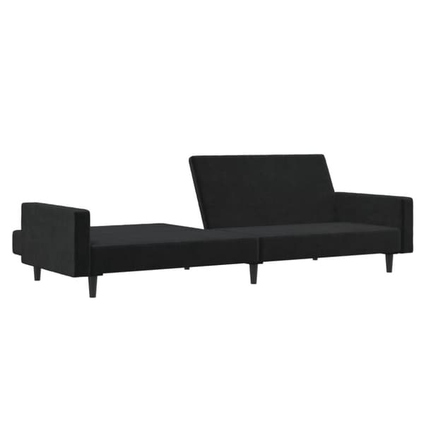 vidaXL Bäddsoffa 2-sits svart sammet