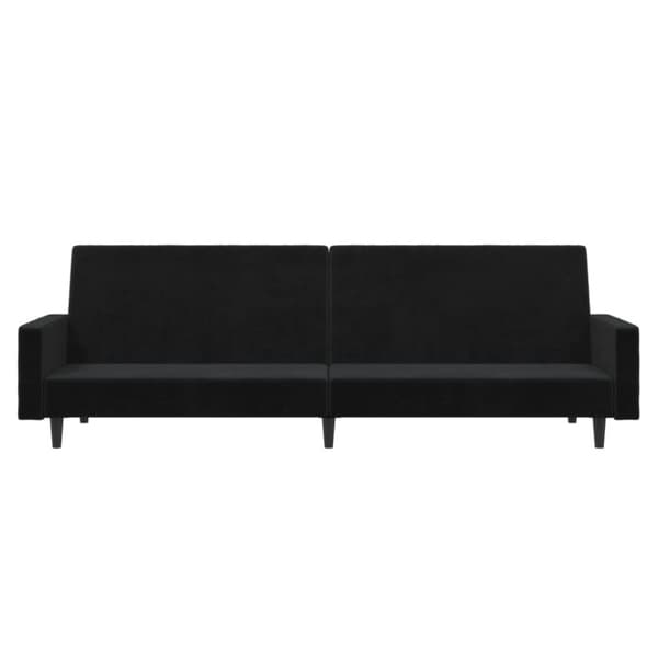 vidaXL Bäddsoffa 2-sits svart sammet