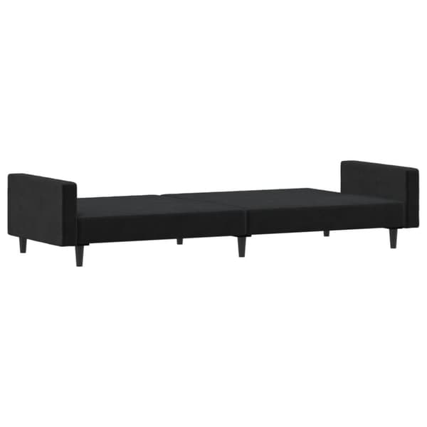 vidaXL Bäddsoffa 2-sits svart sammet
