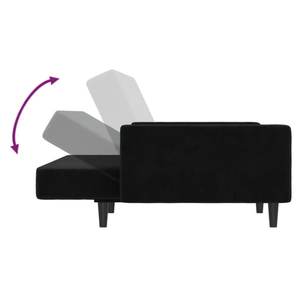 vidaXL Bäddsoffa 2-sits svart sammet