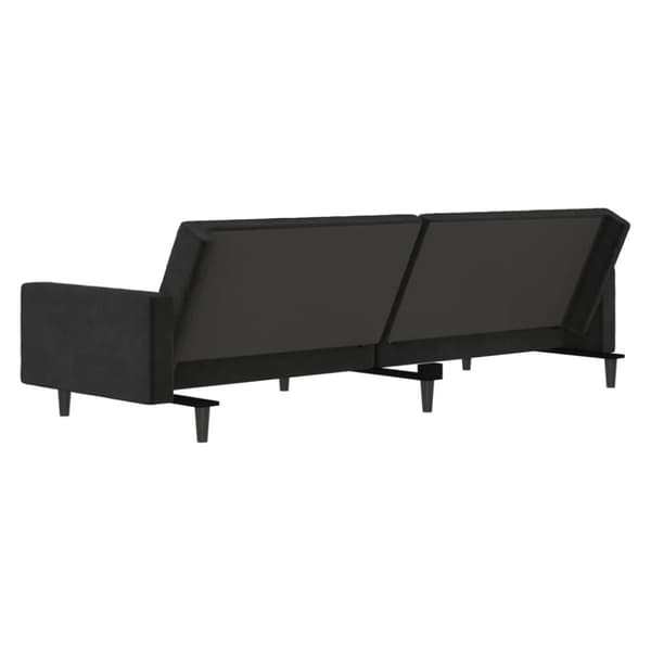 vidaXL Bäddsoffa 2-sits svart sammet