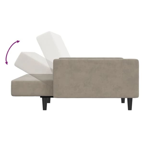 vidaXL Bäddsoffa 2-sits ljusgrå sammet