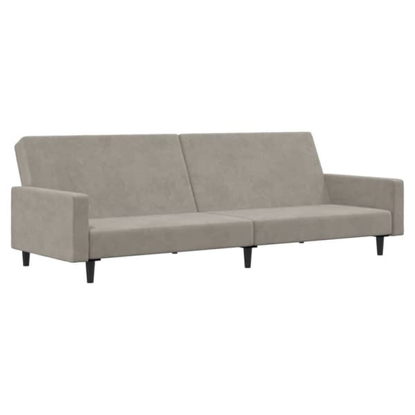 vidaXL Bäddsoffa 2-sits ljusgrå sammet