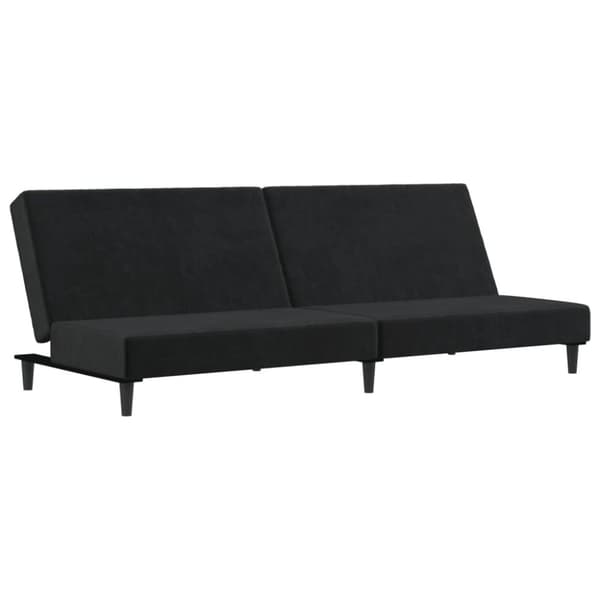 vidaXL 2-personers sovesofa fløjl sort