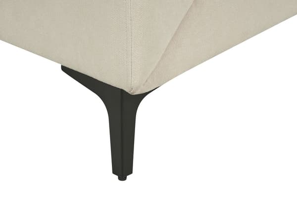 Sohva beige kangas verhoiltu mustat metallijalat kahdelle moderni retro tyyli
