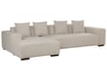 Miniatyrbilde 5 av 11: Høyrehånds Hjørnesofa Beige Kordfløyel L-formet 4-seter Jumbo Cord med puter Moderne design