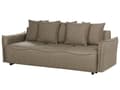 Miniatyrbilde 6 av 11: Sovesofa Brun sovesofa i polyesterstoff med oppbevaring Ekstra puter med avtagbare trekk Moderne minimalistisk stil Stue Soverom