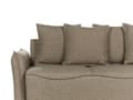 Miniatyrbilde 9 av 11: Sovesofa Brun sovesofa i polyesterstoff med oppbevaring Ekstra puter med avtagbare trekk Moderne minimalistisk stil Stue Soverom