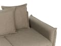 Miniatyrbilde 10 av 11: Sovesofa Brun sovesofa i polyesterstoff med oppbevaring Ekstra puter med avtagbare trekk Moderne minimalistisk stil Stue Soverom