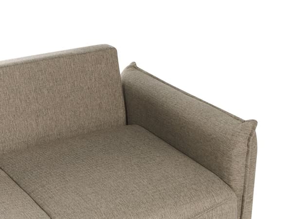 Sovesofa Brun sovesofa i polyesterstoff med oppbevaring Ekstra puter med avtagbare trekk Moderne minimalistisk stil Stue Soverom
