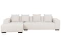 Miniatyrbilde 4 av 11: Høyrehånds Hjørnesofa Offwhite Kordfløyel L-formet 4-seter Jumbo Cord med puter Moderne design