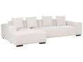 Miniatyrbilde 5 av 11: Høyrehånds Hjørnesofa Offwhite Kordfløyel L-formet 4-seter Jumbo Cord med puter Moderne design
