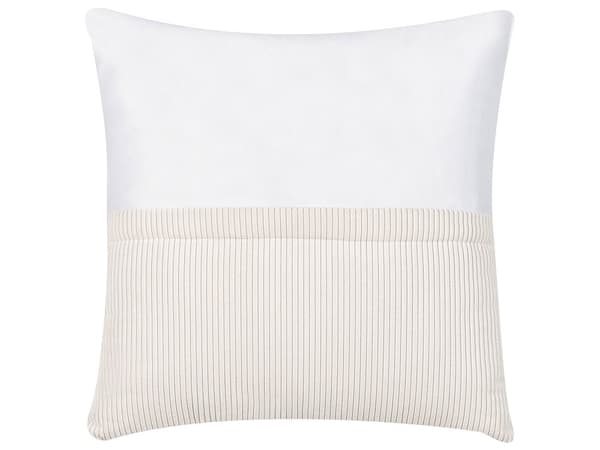 Høyrehånds Hjørnesofa Offwhite Kordfløyel L-formet 4-seter Jumbo Cord med puter Moderne design