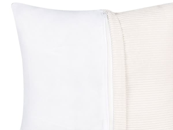 Høyrehånds Hjørnesofa Offwhite Kordfløyel L-formet 4-seter Jumbo Cord med puter Moderne design