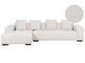 Miniatyrbilde 1 av 11: Høyrehånds Hjørnesofa Offwhite Kordfløyel L-formet 4-seter Jumbo Cord med puter Moderne design