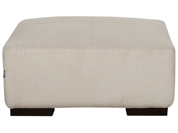 Venstrehånds hjørnesofa med puff Beige Corduroy L-formet 4-seters Jumbo Cord med puter Moderne design