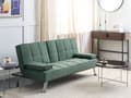 Miniatyrbillede 4 af 11: Sovesofa grøn 168 x 77 x 81 cm stofbetrukket 3-personers justerbar