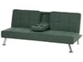 Miniatyrbillede 7 af 11: Sovesofa grøn 168 x 77 x 81 cm stofbetrukket 3-personers justerbar