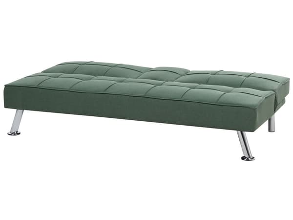 Sovesofa grøn 168 x 77 x 81 cm stofbetrukket 3-personers justerbar