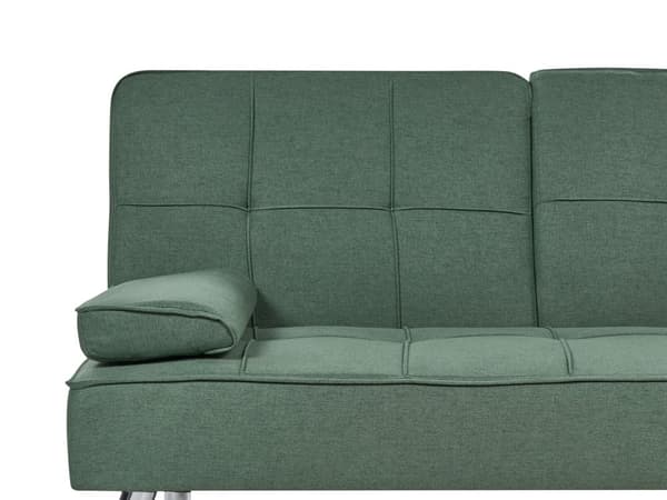 Sovesofa grøn 168 x 77 x 81 cm stofbetrukket 3-personers justerbar